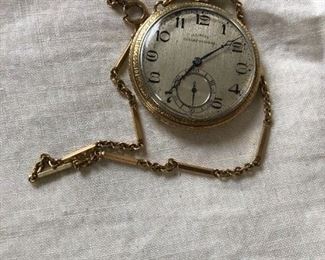 Gold Filled Illinois Congressional 21 Jeweled Pocket Watch, 1925 $100 (Photo 1/3)