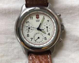 Swiss Army Watch with Leather Strap $100 (Photo 1/3)