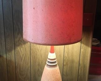 MCM Table Lamp--Large Shade w/Ceramic Base