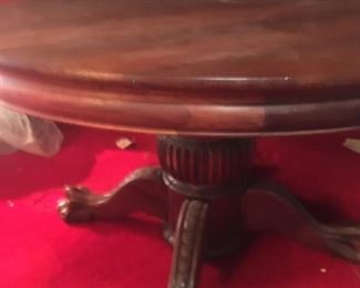 Gorgeous Antique (Cherry?) Claw-Foot Round Table--Perfect for Man-Cave Card Knights?