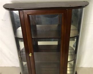 The Bombay Company Made in Taiwan Wooden and Glass Display Case with Mirror 21 x 6 x 25 Inches - Display Case Can be Hung on Wall Location: Blue Corner Shelf