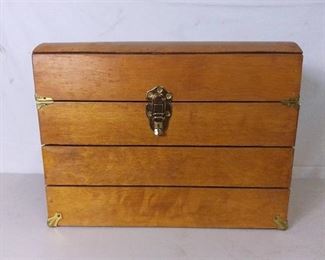 Homemade Small Wooden Chest with Metal Handles - Curved Flat Top