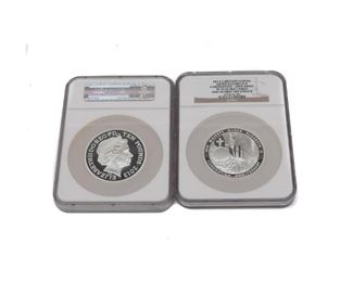 Pair of 2013 "60th Anniversary of Coronation" 10 Pounds .999 Silver Coins
