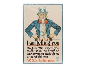 James Montgomery Flagg, "I Am Telling You...", c. 1918, W.S.S. Enlistment Poster