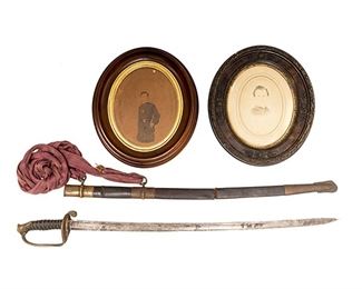 M1850 Foot Officer's Sword W/ Hand Colored Photographs of the Carrying Officer