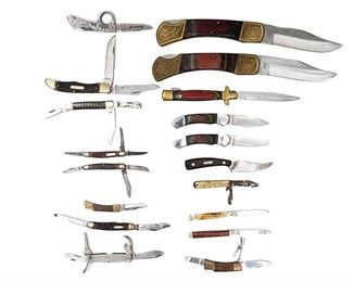 Lot of 18 Misc. New & Vintage Pocket Knives W/ Case