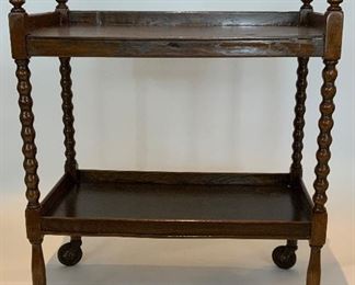 Vintage Wooden Tea Cart on Wheels -CR 8. Available ONLINE ONLY @ www.scavengersparadise.com Please read all Terms & Conditions before purchasing.