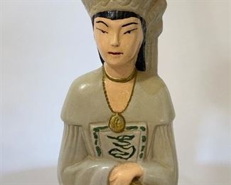 Asian Girl Figural Lamp w/Waxed Parchment Shade - PO 2. Available ONLINE ONLY @ www.scavengersparadise.com Please read all Terms & Conditions before purchasing.