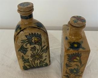 Set of Two Persian Bottles - DR 4 - 2. Available ONLINE ONLY @ www.scavengersparadise.com Please read all Terms & Conditions before purchasing.