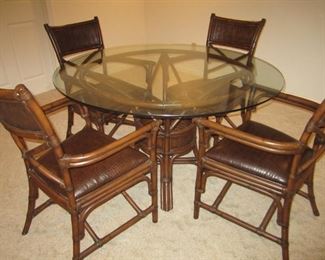 GLASS TOP TABLE AND 4 CHAIRS
