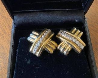 Diana Miller 14K gold & diamond earrings