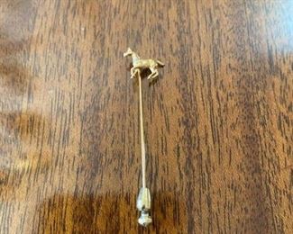 14K gold horse stick pin
