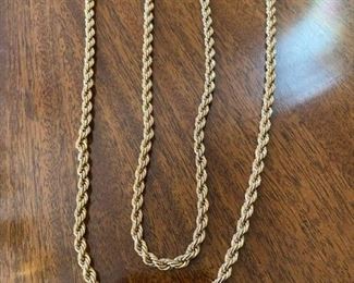 14K gold large twist necklace