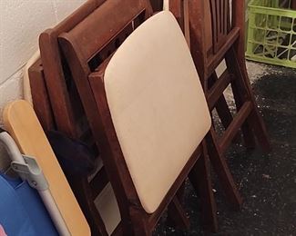 Antique folding  chairs and card table