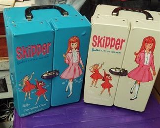 2 1963 Skipper Dolls with cases and clothes