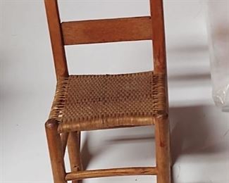 Hand Made Antique Minature Chair. Amazing Weaving!!