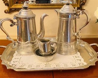 Pewter serving pieces 