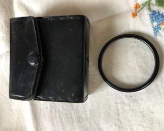 Quantaray 49mm+1 UV filter in leather case. Made in Japan. $7. 1 of 2 