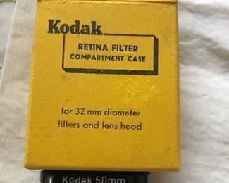 Kodak Retina filter compartment case for 35mm diameter filters & lens hood. $8