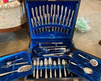 Community Plate flatware 130 pieces plus large silver box