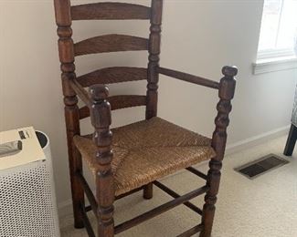 Antique Rush Ladder Back Chair