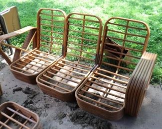 Paul Frankl Style Six Strand square Pretzel Rattan