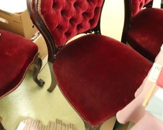 One of 6 antique cherry chairs from England.