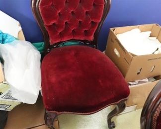 One of 6 antique cherry chairs from England