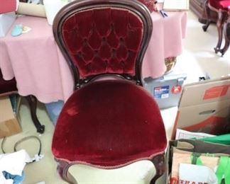 One of 6 antique cherry chairs from England