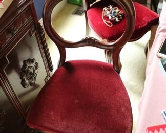 One of 5 antique cherry chairs from England