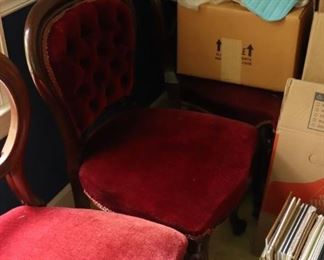 One of 6 antique cherry chairs from England