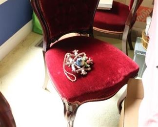 One of 6 antique cherry chairs from England