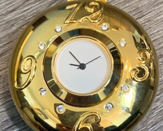 Estee Lauder Gold Clock with Crystals Compact