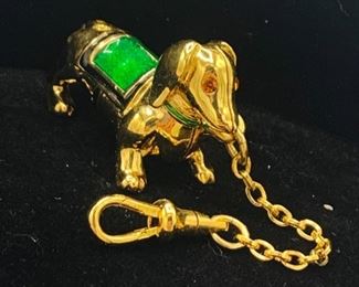 Estee Lauder Golden Dachshund Charm and Perfume Case