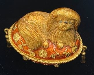 ESTEE LAUDER PERFUME COMPACT PEKINGESE DOG