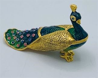 ESTEE LAUDER PRECIOUS PEACOCK SOLID PERFUME COMPACT RARE