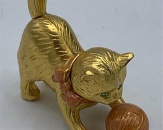ESTEE LAUDER SOLID PERFUME COMPACT PLAYFUL KITTEN CAT YARN