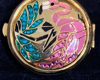 ESTEE LAUDER TROPICAL MOSAIC FLAMINGO COMPACT BIRD COLLECTIBLE