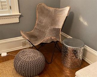 Cowhide butterfly chair.