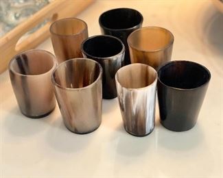 Natural horn shot glasses.