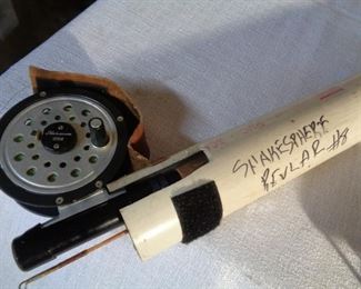 Shakespeare Revlar fly fishing reel and rod with storage tube