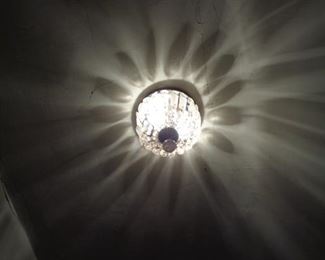 Chandelier lamp in hallway on first floor