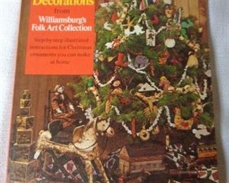 Vintage Book 1976 Christmas Decorations from Williamsburg Folk Art Collection, with patterns and instructions to create your own ornaments
