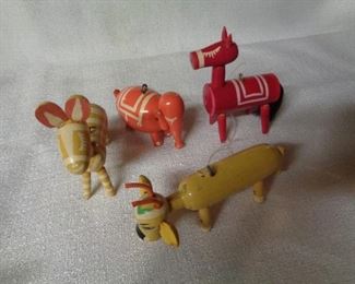 cute Vintage painted wooden ornaments