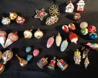 selection of antique and vintage glass ornaments