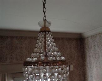 Crystal chandelier in foyer