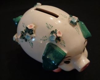 vintage porcelain piggy bank
