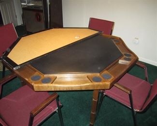 POKER TABLE AND 4 CHAIRS