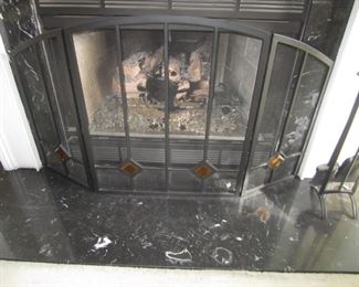 one of 2 fire place screens