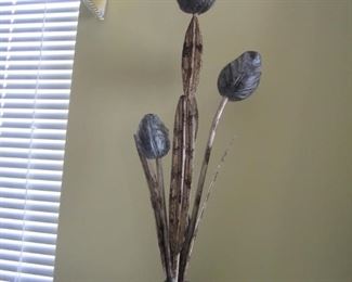 decor - pair of metal tulips